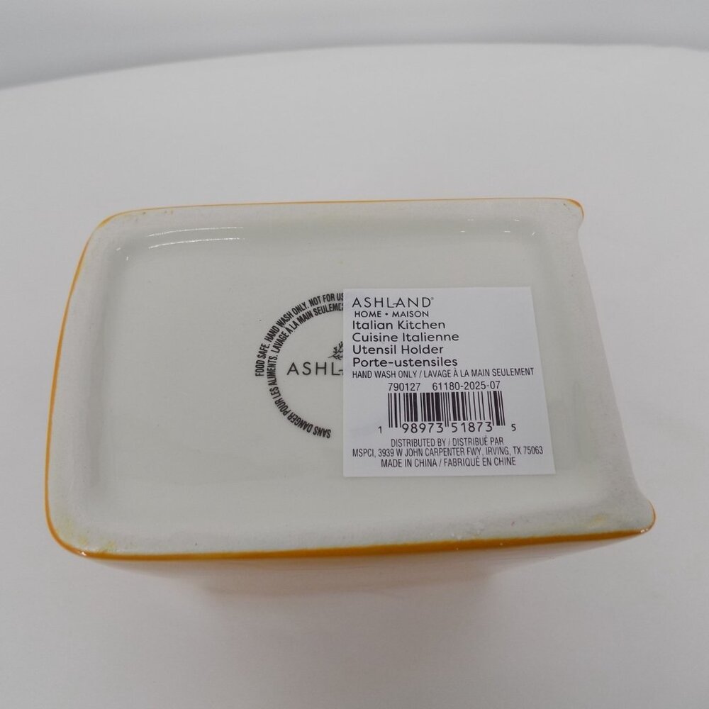 Utensil Holder Italian Kitchen Full Time Pasta Lover Ceramic Book Shaped New - Picture 6 of 6